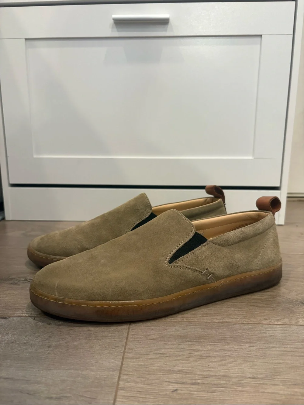 Luca Lactae Hevea Men's Sneakers Tan Brown Suede Slip-On Comfort Shoes Size 11